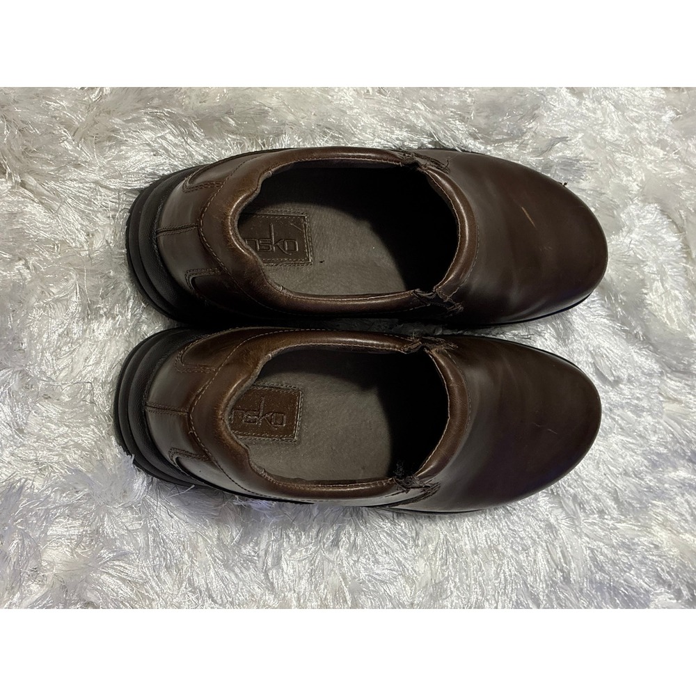 Dansko Mens Brown Leather Loafers Slip Resistant Shoes Size 45 	11.5/ 12 Work - Picture 4 of 7